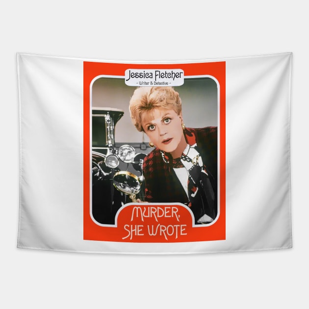 Jessica Fletcher Trading Card ))(( Murder She Wrote Fan Art Tapestry by darklordpug