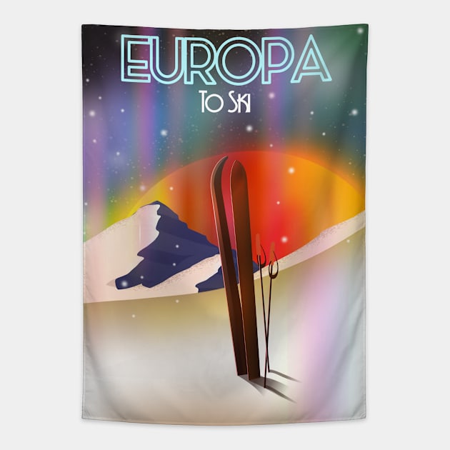 Europa To Ski Tapestry by nickemporium1