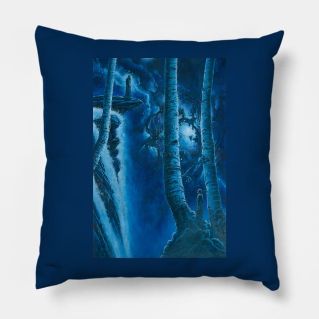 Aragorn Sees Arwen in the Birch Forests of Rivendell Pillow by Kip Rasmussen Tolkien Art