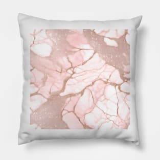 Light Pink Marble With Glitter Pillow