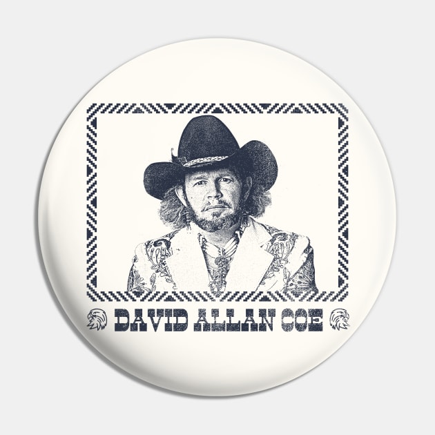 David Allan Coe //// Retro Style Fan Design Pin by DankFutura