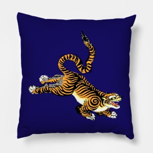 Leaping and Jumping Japanese Tiger Pillow