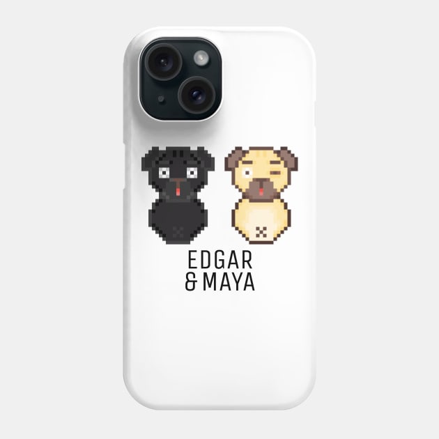 Pug Edgar & Maya Black Phone Case by felixbunny