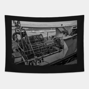 Fishing gear on a boat on Cromer beach Tapestry