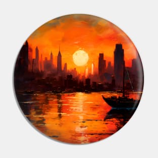 New York sunset Pin