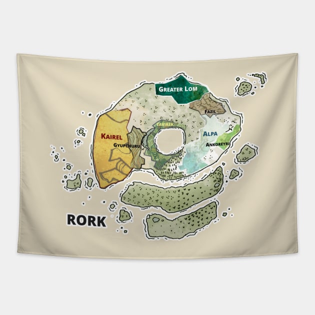 Map of Rork (with major regions) Tapestry by BIRBLYFE