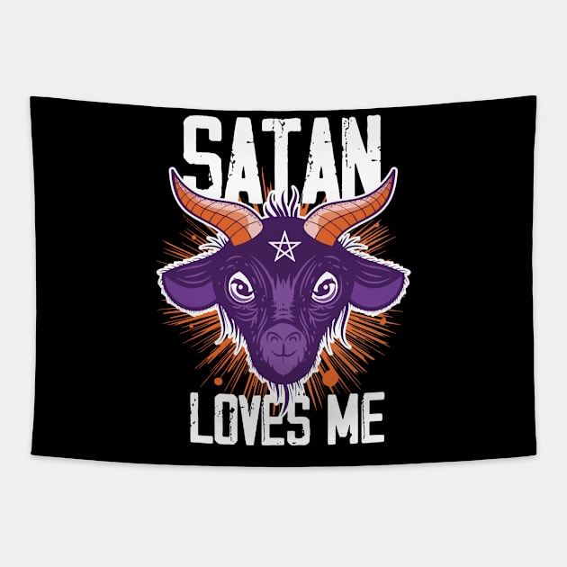 Satan Loves Me Tapestry by stopse rpentine