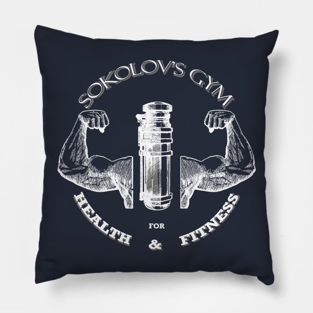 Sokolov's Gym - Monotone Pillow by Anguru