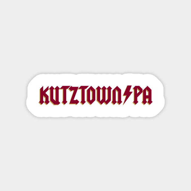 kutztown lightning bolt lettering Magnet by Rpadnis