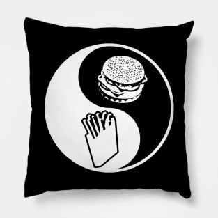 Yin and Yang of Burgers and Fries Pillow