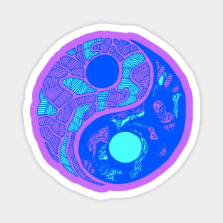 Blue Abstract Yin Yang Magnet