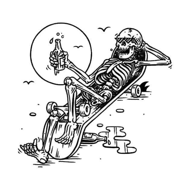Skeleton Skater by OldSchoolRetro