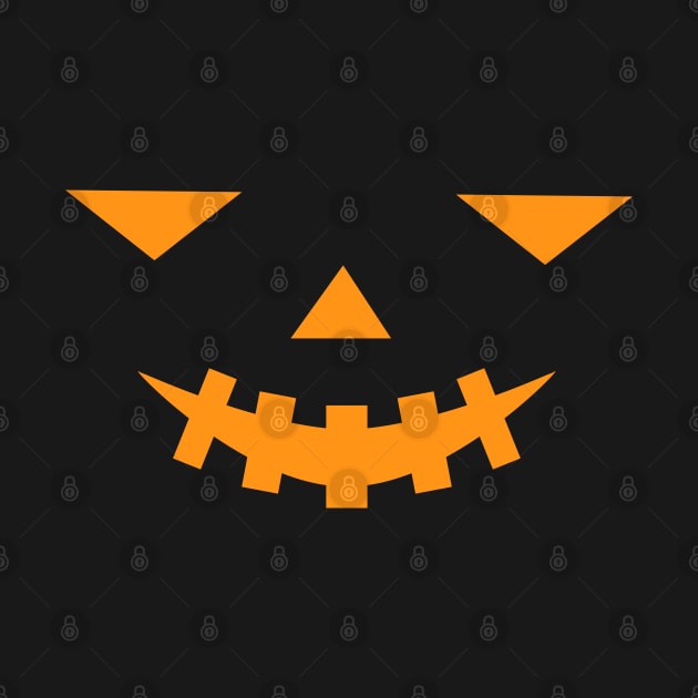 Creepy Halloween Pumpkin Face on Black Background by DesignWood Atelier