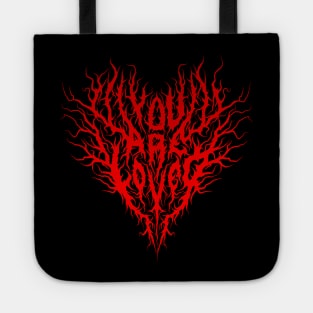 You are loved death metal design (red) Tote