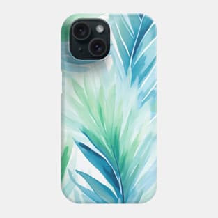 Blue and Green Palm Leaves Tropical Summer Phone Case