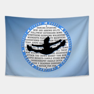 Cheer circle symbol on blue Tapestry