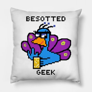 Peacock Black Pillow