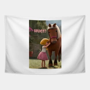 Everyone likes a hug - So Give a Big Horse Hug! Tapestry