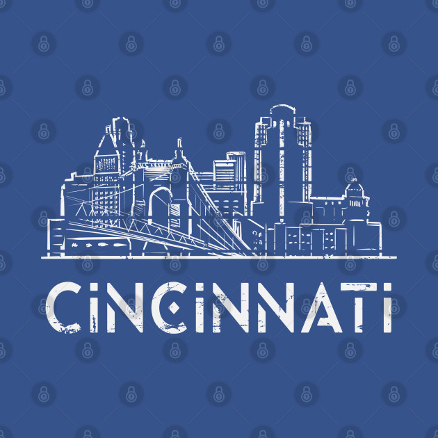Discover Retro vintage Style Cincinnati Ohio Skyline/ Cincinnati Ohio Skyline vintage - Cincinnati Ohio - T-Shirt