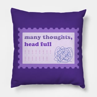 Many Thoughts, Head Full Postage Stamp Pillow