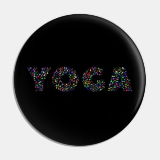 Colourful Yoga Sign Design with Yoga Poses Pin