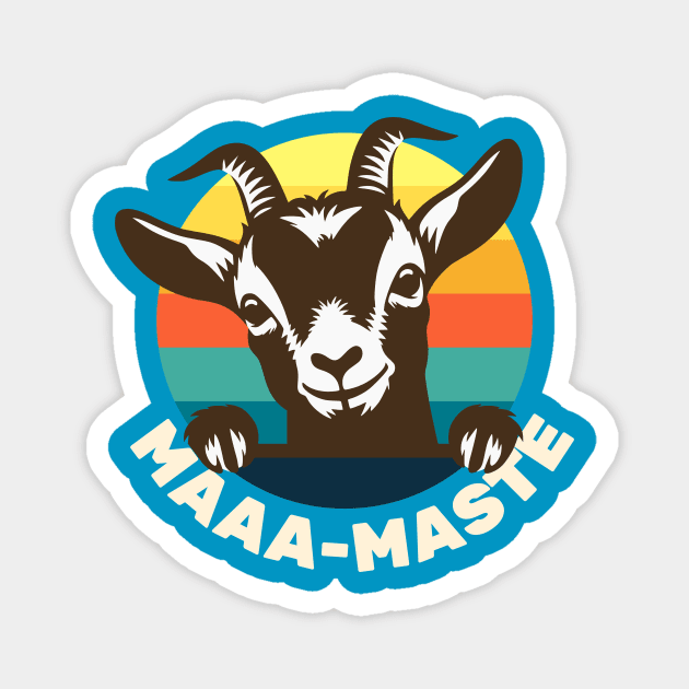 Goat Yoga - Maaa-Maste - Cute Goat Magnet by Yesteeyear