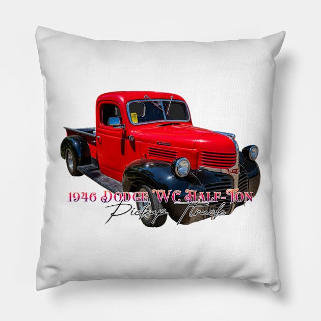 1946 Dodge WC Half-Ton Pickup Truck Pillow by Gestalt Imagery