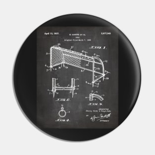 Soccer Patent - Soccer Goal Art - Black Chalkboard Pin