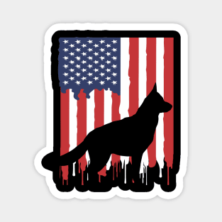 German shepherd 4th July Magnet