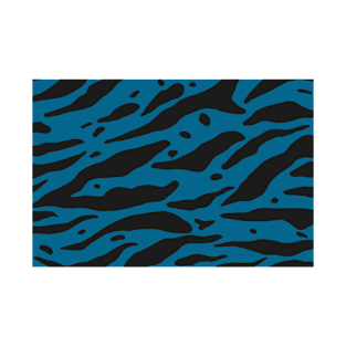 Zebra Skin Pattern Allports Blue T-Shirt