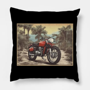 Vintage Cafe racer 50s vibe motorcycle Pillow