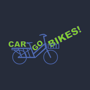 CarGo Bikes! Simple cargo bike design navy background T-Shirt