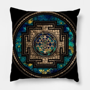 Sri Yantra  / Sri Chakra Marble and Gold Pillow