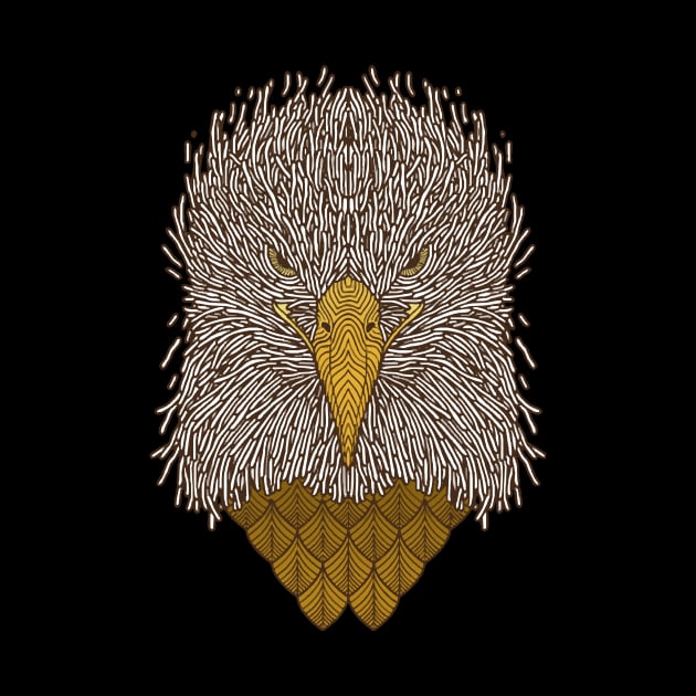 BALD EAGLE HEAD LINE ART by lesmoltzus