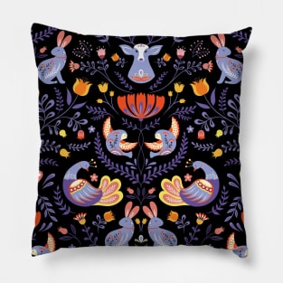 Scandinavian Folk Art Pillow