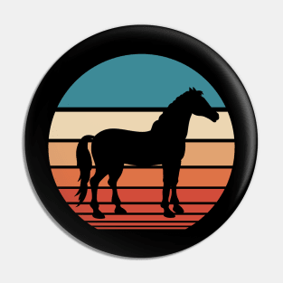 Horse Retro Sunset Pin