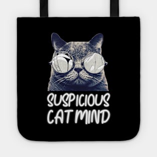 Suspicious Cat Mind Neon Funny Cat Tote