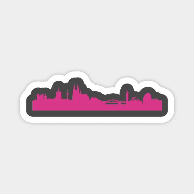 Cologne skyline pink Magnet by 44spaces