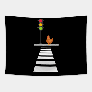 Chicken Crossing - Joke Design Tapestry