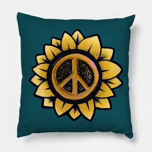 Peace Symbol Flower Love Pillow