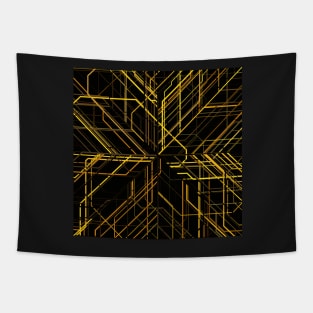 Random Line Patterns in Yellow and Black Tapestry