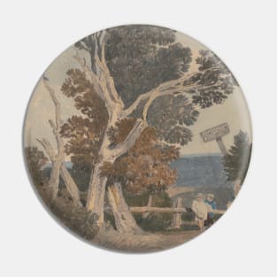 A Group of Trees by a Fence by John Sell Cotman Pin