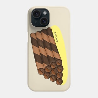 A pile of chocolate wafer rolls Phone Case