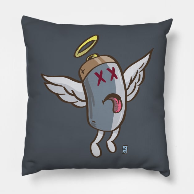 Dead Battery Pillow by Thomcat23