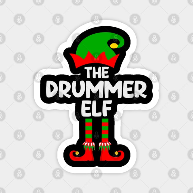 Drummer Elf Matching Family Group Christmas Party Pajama Magnet by DragonTees