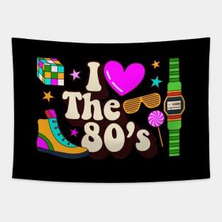 I Love The 80s Retro Vintage Style Tapestry