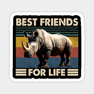 Rhino Best Friends For Life Tee for Admirers of Wildlife Warriors Magnet