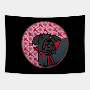 Portrait of a Halloween Horror Vampire Dog Tapestry