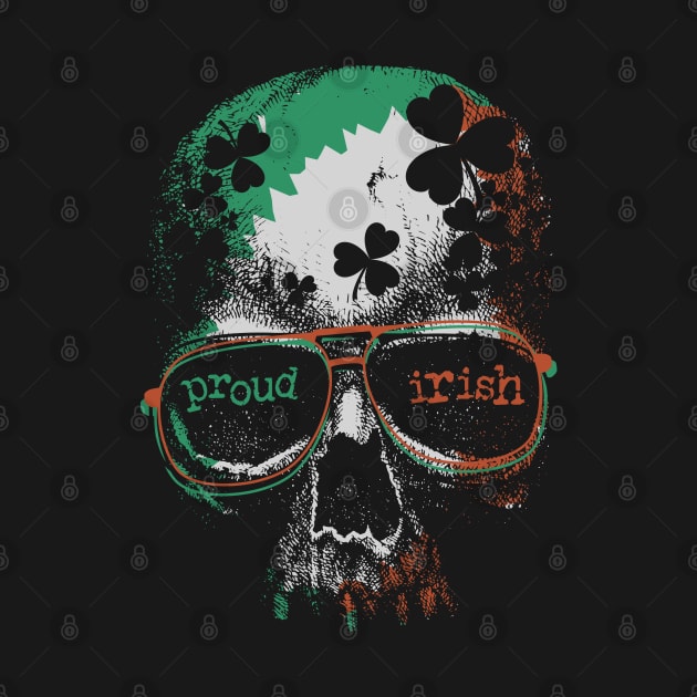 proud to be Irish flag skull by Jandjprints