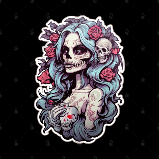 Muerta Calaca Calavera Day of the Dead by Nightarcade